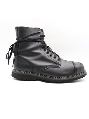 Grinders Boots Men's UK 12 / US 13 Black Leather Boots 10 Eye Steel Toe Military
